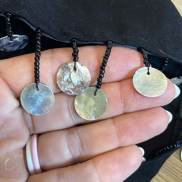 Jason Wu Linen blend Beaded Fringe Shell Crop Top Black Size 10 NWT Fun Lined - Picture 11 of 16